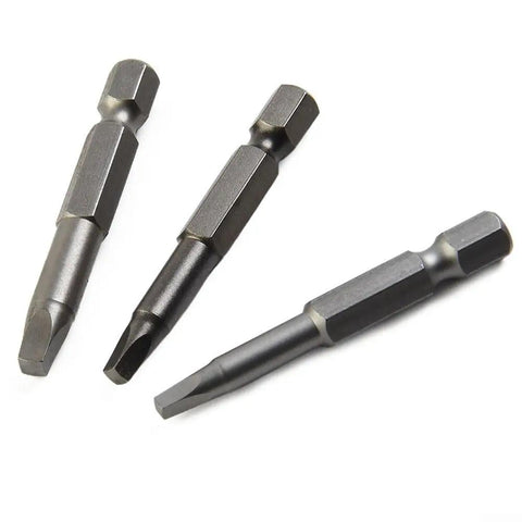 Heavy Duty 50mm Square Head Screwdriver Bits Set 3pc Steel SQ1 SQ2 SQ3 Magnetic Drill Bit Kit for Cordless Electric Powers Tools and Heavy Repair Jobs That Gonna Hold Tough Under Any Stress, 3 steel bits