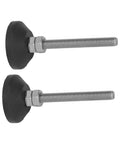Heavy Duty Adjustable Leveling Mounts With M6 Thread Non Slip Rubber Base Furniture Glide Pads in black and silver.