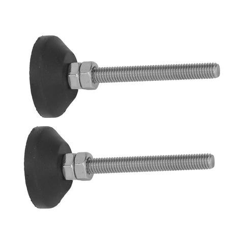 Heavy Duty Adjustable Leveling Mounts With M6 Thread Non Slip Rubber Base Furniture Glide Pads in black and silver.