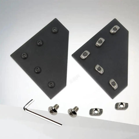 Beefy 90 Degree L Shape Corner Bracket Plate Set For 3030 Aluminum Extrusion Profiles With 5 Holes Includes M6x10mm Screws And T Nuts