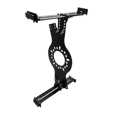 Rugged Wheel Fitment Gauge Checks 14 To 22 Inch Diameter Rims And 7 To 17 Inch Widths With Snappy Tool Free Adjustments, shown from the side.