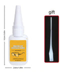 Fine Tip Eyeglass Temples Repair Adhesive For Quick Bonding On Metal And Hard Resin Frames Ideal For Beginners Students Teens And Adults For Home Travel School And Daily Wear No Hassle Fix, 20 ml bottle with nozzle and gift applicator