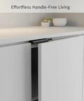 Push To Open Aluminum Alloy Cabinet Latch For Handle Free Kitchens And Wardrobes No Hassle Install on white cabinet