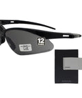 Straight Up Rock Solid AntiFog Safety Glasses With Wraparound Coverage And Ansi Z87 Plus Impact Protection For Shooting and Heavy Duty Tasks That Drop Hella Crisp Vision Without The Sticky Fog Irritation with a semi-rimless black frame.