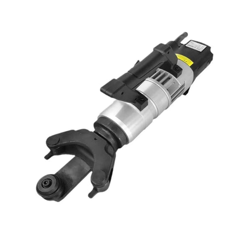 Heavy Duty Portable Electric Hydraulic Rebar Cutter And Bender Machine Fast Cutting Speed Lightweight Steel Bar Straightener Tool For Construction Sites NRB-25E Model, side view showing cutter mechanism.