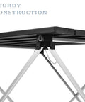 Portable Aluminum Camping Table With Foldable Aluminum Table Top And Stable Triangle Frame No Fuss Easy Carry