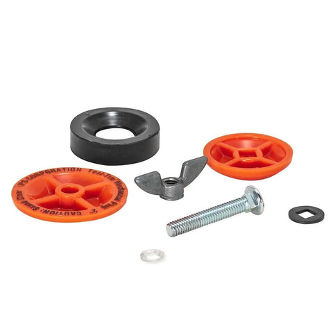 2 Inch IPS Mechanical Test Plug With Screw And Zinc Nut ABS Plastic components for plumbing testing and temporary seals.