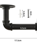 Dimensions of Beefy Wall Hanging Shelf Brackets Set Of 6 Heavy Duty Rustic Black Metal Pipe Brackets For DIY Open Shelving