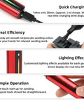 Pro Grade High Precision Reciprocating Grinding Pen for Military Models and Resin Kits, highlighting quick charge and lighting effects.