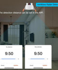 Zigbee 5.8GHz MmWave Presence Sensor With Luminance And Distance Detection, Ceiling Mount, installed in a living room