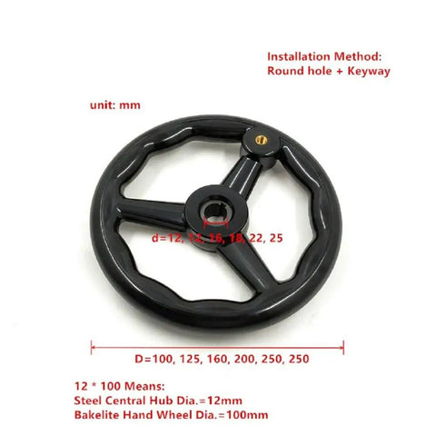 Hella Durable Three Spoke Bakelite Hand Wheel For Industrial Lathe Machines With Easy Peasy Quick Swap Handle Sweet Upgrade For Precision Shop Projects And Daily Job Tasks