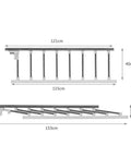 Dimensions of Swing Down Bed Rail For Seniors Guard Safety Bar Aluminum Alloy Foldable Bed Guard for hospital and home care.