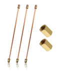 3 By 16 Inch Flexible Rear Brake Line Kit, 3 Piece Universal Nickel Copper Brake Lines With Inverted Dual Connectors And 2 Fittings