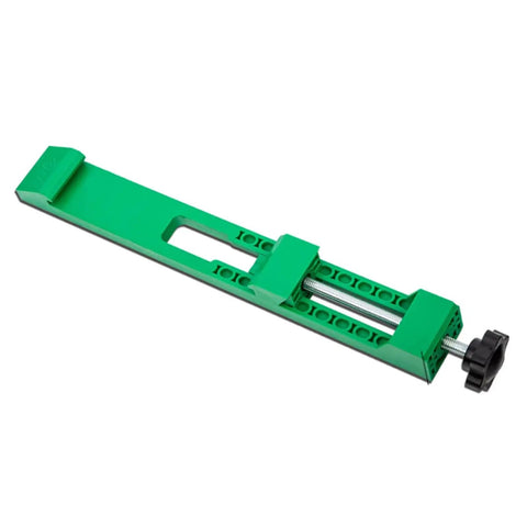 Essential Cutting Machine Base Plate Guide With Circular Clip for precision straight cuts, green ABS material, adjustable clamp design.