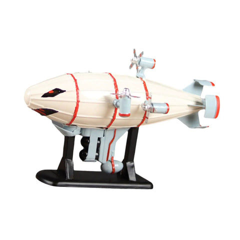 Airship Diecast Model With Stand For Home Office And Cafe Decor Iron Dope Vintage Ship Statue White Display Figure