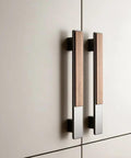 Brushed Nickel Cabinet Hardware With Walnut Wood Inlay Modern Drawer Pulls And Knobs For Kitchen And Bathroom durable zinc alloy finish