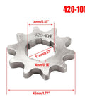 420 10 Tooth 17mm Chain Sprocket with Buckle for Dirt Bikes Go Karts ATVs 50cc to 160cc Engines with dimensions