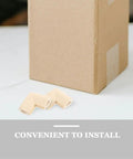 Beige NBR Corner Protectors For TVs And Mirrors Lightweight Edge Guards beside a cardboard box, convenient to install