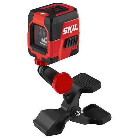 50 Ft Red Self Leveling Cross Line Laser Level With Horizontal And Vertical Lines, USB Rechargeable, with clamp included