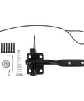 Aramox Carbon Steel Fence Latch with Spring Lock for gate, black latch with screws and installation parts, easy setup