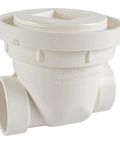 PVC Backwater Valve 1-1/2 Inch for Home Plumbing Backflow Prevention with Easy Slip Connection, compact white design