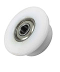 Top Gear Bearing Pulley Wheel Replacement Roller For Rowing Machine Cables, 42mm white steel roller, low noise, home gym use.