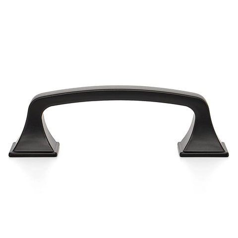 3 Inch Square Cabinet Pulls In Matte Black Arch Design For Kitchen Cabinets And Drawers Flat Black Metal Drawer Pulls On White Background