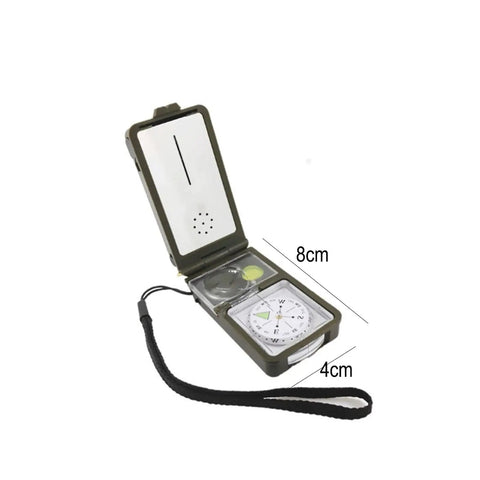 Open Survival Compass Kit For Camping And Hiking With Thermometer Hygrometer Led Light Whistle Ruler Magnifier Spirit Level