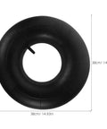 Heavy Duty 2 Pack Inner Tubes For 15x6-6 Lawn Mower And Golf Cart Wheels With Straight Valve, Fits Wheelbarrows Snow Blowers And Garden Equipment, Durable Lawn Mower Parts, shown flat with dimensions.