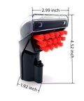 Replacement brush head for Bissell Little Green Machine 1400B; side view, red bristles, black housing, 2-pack