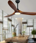 Real Deal 60 Inch Industrial Ceiling Fan Featuring Genuine Solid Wood Blades vintage ceiling fan in modern living space.