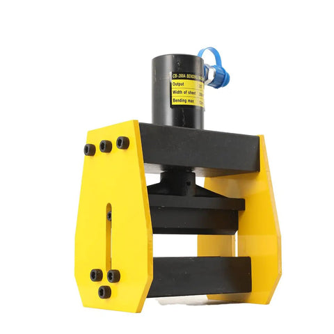 Lethal 20 Ton Hydraulic Busbar Bender CB-200A for copper and iron, showcasing yellow and black design, suitable for 200mm width.