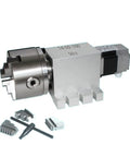 Precision Stepper Motor CNC Indexing Head A Axis Rotary Plate Harmonic Reducer with copper windings and extra jaws.
