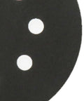 Get A-Grade Silicon Carbide Hook And Loop Sanding Discs With 8 Holes For Fast Wood And Metal Grinding, Includes 200 Pieces Of Durable 5-Inch Pads showing a close-up of black sandpaper with white holes.