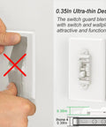 Installing ultra-thin light switch guard cover set of four kid proof switch plate lock to prevent accidental on and off.