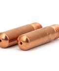 Premium MIG Welding Contact Tips Replacement Consumables With M6x1.0 Thread Fit Model 11 35 Standard Size For Smooth Wire Feed And Torch Setup 10 Pack, two copper tips.