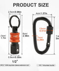 Half Inch Socket Holder Keychain 5 Pack With Heavy Duty Quick Release Clip And Locking Mechanism dimensions