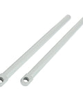 Radius Rods Bar Upgrade For Polaris RZR 1000 XP 4 EPS UTV High Lifter Radius Arm Kit With Heavy Duty Rods, Fits 2014-2017 Models, Improves Steering, Stability, And Off Road Performance. two white steel radius rods with mounting eyes