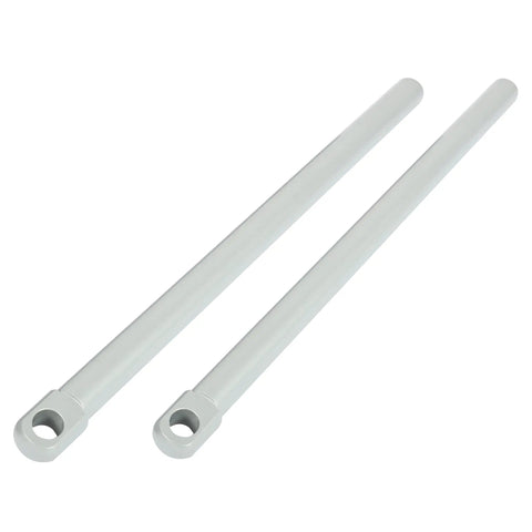 Radius Rods Bar Upgrade For Polaris RZR 1000 XP 4 EPS UTV High Lifter Radius Arm Kit With Heavy Duty Rods, Fits 2014-2017 Models, Improves Steering, Stability, And Off Road Performance. two white steel radius rods with mounting eyes
