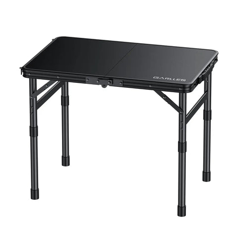 Foldable Camping Table With Waterproof Plastic Tabletop Portable Picnic Table Aluminum Frame Three Height Levels Sturdy