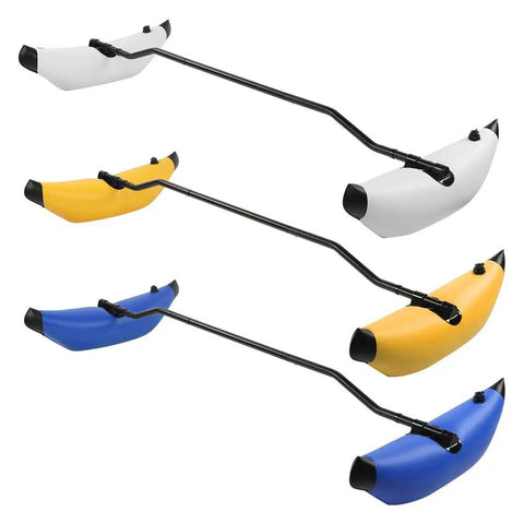 Yellow Inflatable Kayak Stabilizer Outrigger Kit for Canoes and Boats, floating balancing accessory, durable PVC, easy to install