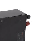 Close-up of Beefy 800W DC Power Supply With 380V Input And 12V Parallel Output showing connectors on black casing for industrial use.