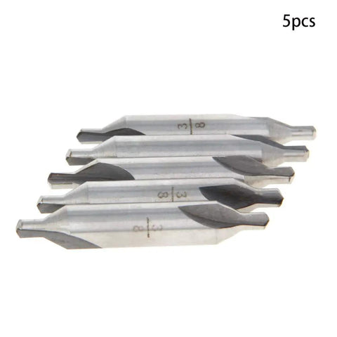 Center Drill Lathe Bit Set Three Eighths Inch Shank Combined Drills And Countersinks Imperial Five Piece Set HSS 6542