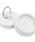 Heavy Duty Rubber Bathtub Drain Stopper And Sink Plug 1 Half Inch Tub Drain Cover in white elastomer design with ring.