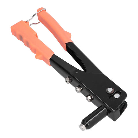 Awesome FTVOGUE Rivet Manual Hand Tool Kit Featuring Alloy Steel Gun With 200 Cup Head Fasteners In 2 4mm 3 2mm 4mm And 4 8mm Sizes Perfect For Auto Repair Sheet Metal Work Home Assembly And Pipelines Making Projects A Total Breeze, orange handle close-up