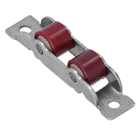 Heavy Duty Sliding Door Pulley Double Wheel Roller with stainless steel and red wheels for smooth sliding operations.