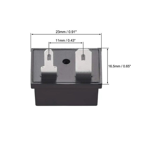 2 Way Spring Speaker Terminal Clip Push Release Connector 2 Positions With Rock Solid Spring Load Red Black Color Coding Fits AWG 24-16 Speaker Wire Board Strip Terminal Blocks Pack Of 10 with dimensions.