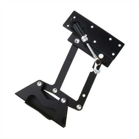 Close-up of Two Piece Folding Coffee Table Hinges Set With Lifting Top Frame, black, heavy duty design, ideal for table desk hinge
