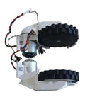 Left And Right Walking Wheel Replacement Set For Robotic Vacuum Mop Cleaners That Keeps It Quiet And Smooth On All Floors, Compatible With XiaoMi Mijia STYTJ03ZHM Spare Part, showcasing black rubber wheels and wiring.