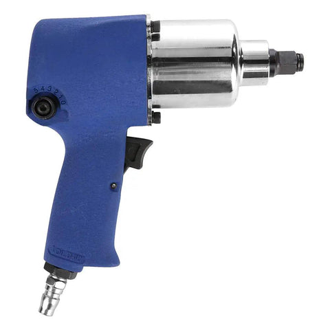 Heavy Duty Industrial Pneumatic Impact Wrench Pumping Beast Mode 65Kg Cm Torque At 8500 Rpm profile view with blue grip.